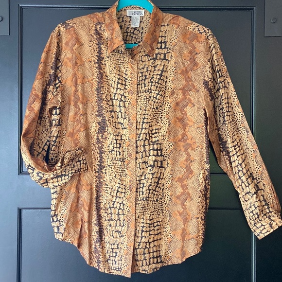Vintage Metro Express Silk Blouse Sz M - Picture 1 of 6